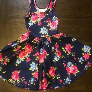 Navy Floral Tank Dress